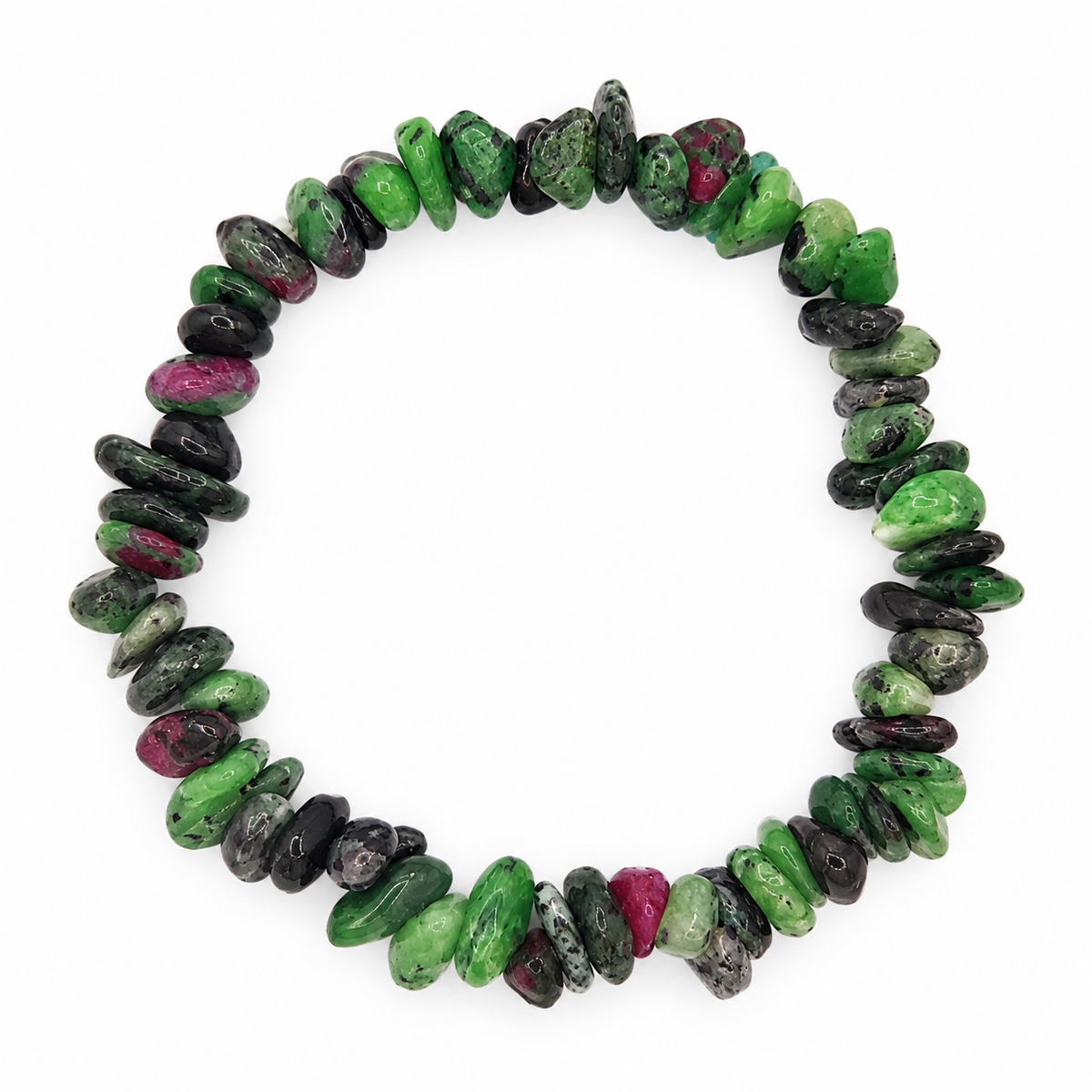 Pulseira Chips Zoizite com Rubi