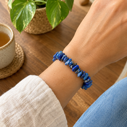 Pulseira Chips de Lápis-lazúli