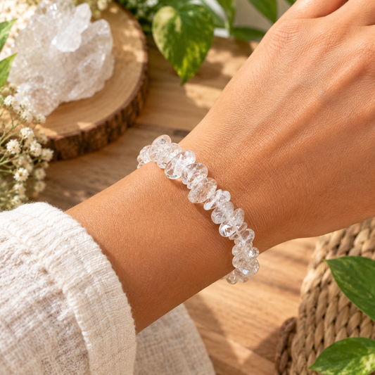 Pulseira Chips Quartzo Cristal