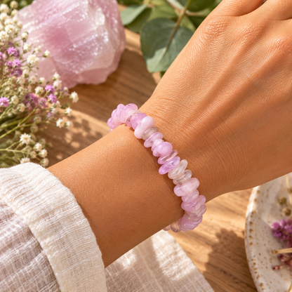 Pulseira Chips de Kunzite