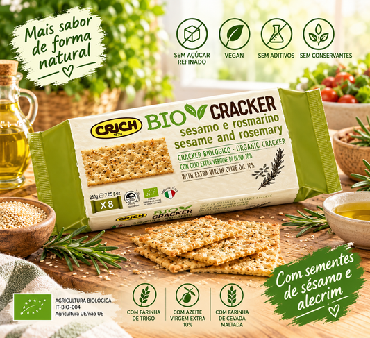 Crich Crackers Bio com Sésamo e Alecrim