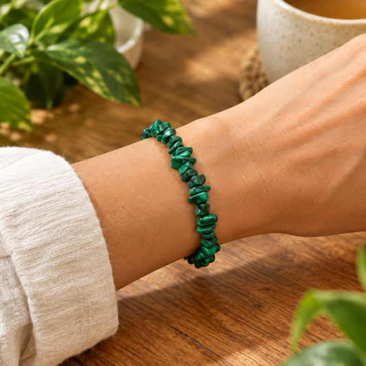 Pulseira Chips de Malaquite
