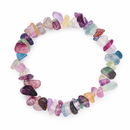 Pulseira Chips de Fluorite Natural