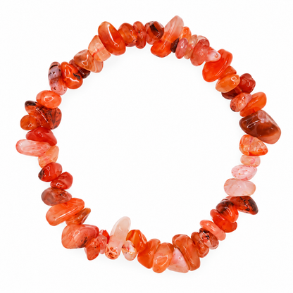 Pulseira Chips de Ágata Cornalina