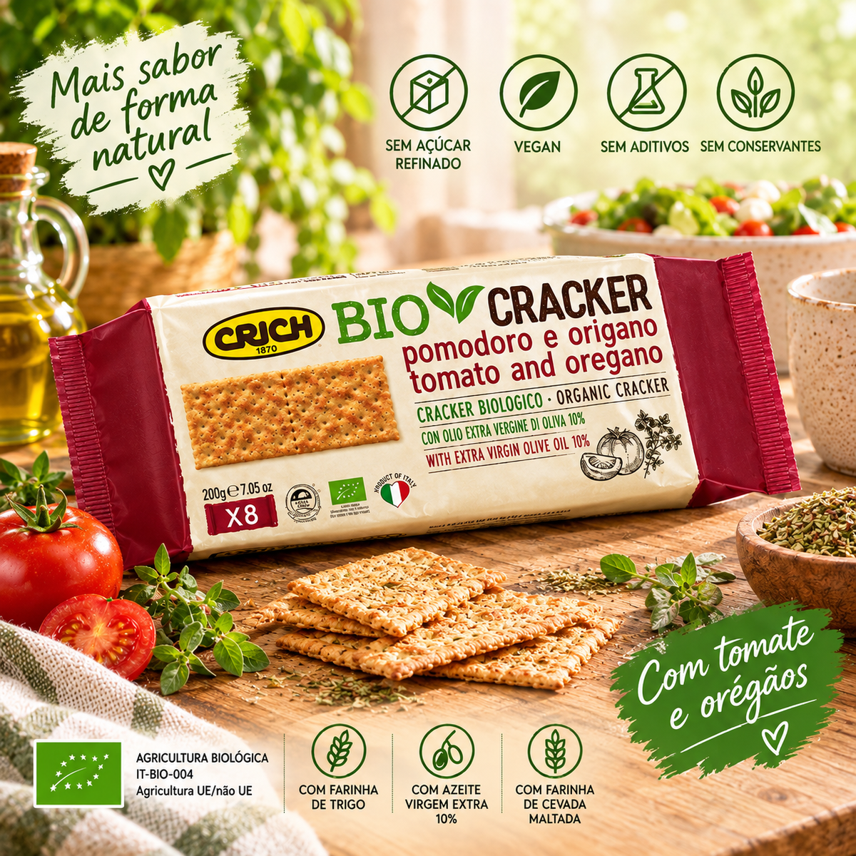 Crich Crackers Bio com Tomate e Orégãos