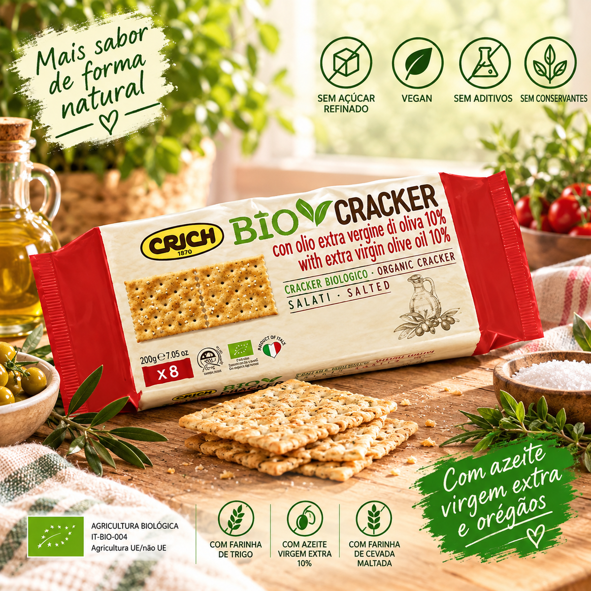 Crich Crackers Bio com Sal E Azeite Virgem Extra