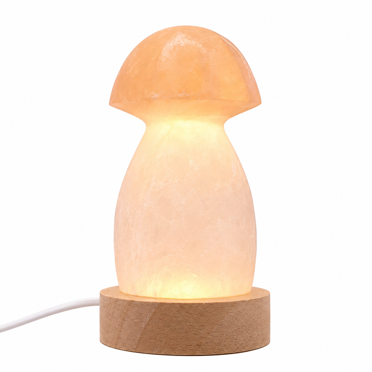 Cogumelo Selenite Branca e Laranja Natural