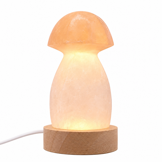 Cogumelo Selenite Branca e Laranja Natural