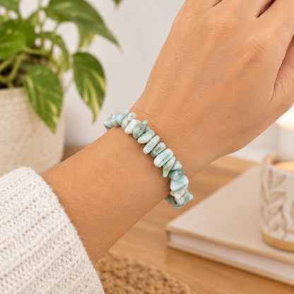 Pulseira Chips de Larimar